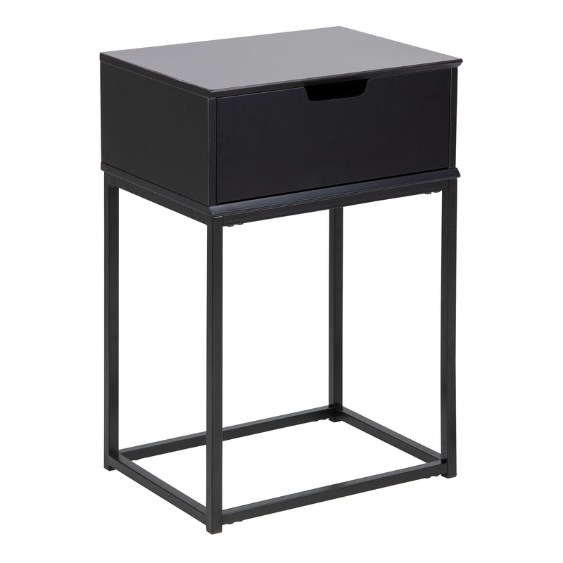 Mitra 1 Drawer Bedside Table – Black – image 1