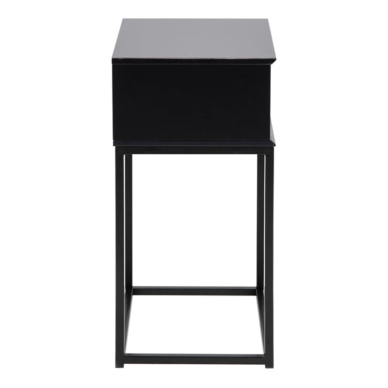 Mitra 1 Drawer Bedside Table – Black – image 3
