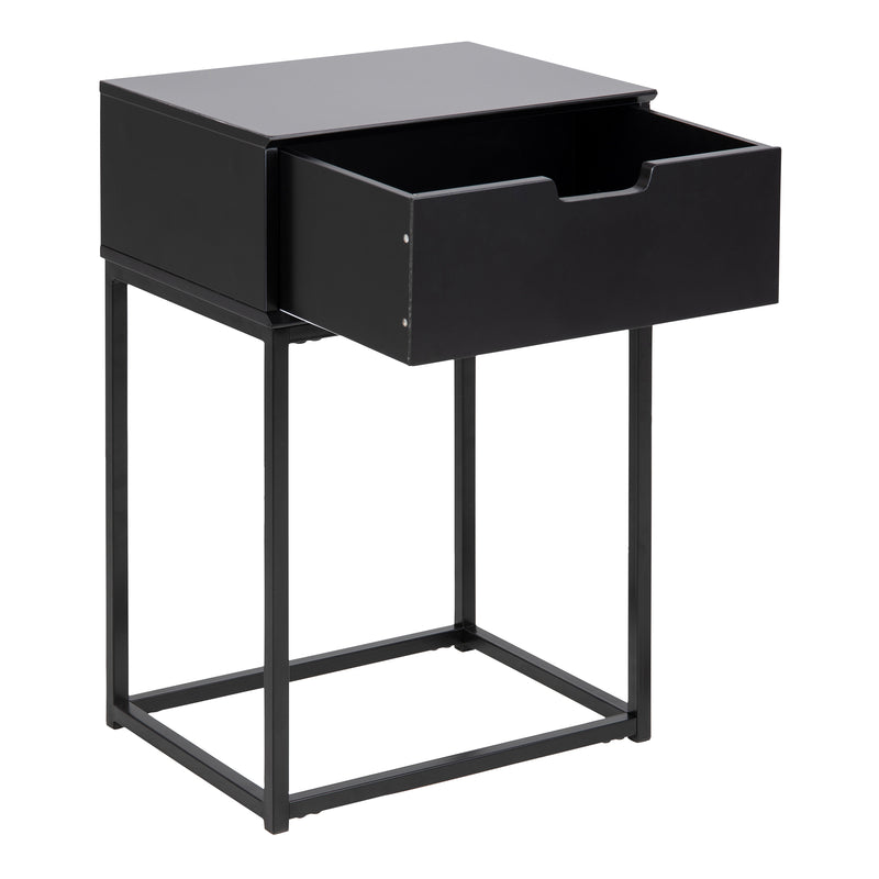 Mitra 1 Drawer Bedside Table – Black – image 4