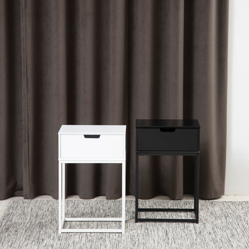 Mitra 1 Drawer Bedside Table – Black – image 6
