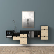 Joliet 1 Drawer Wallmounted Bedside Table and Bamboo – Black & Bamboo – image 10