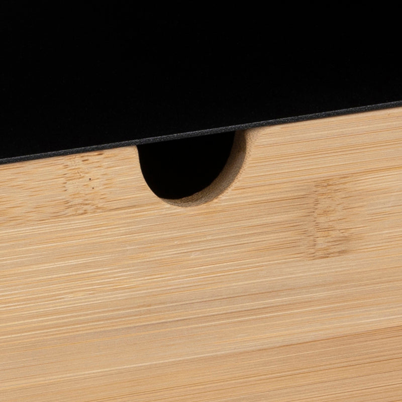 Joliet 1 Drawer Wallmounted Bedside Table and Bamboo – Black & Bamboo – image 12