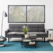 Bayonne Round Coffee Table in Black with Smoked Glass Top – image 5