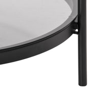 Bayonne Round Coffee Table in Black with Smoked Glass Top – image 8