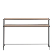 Seaford Metal Console Table – Oak – image 2
