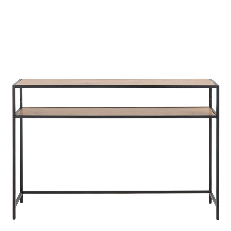 Seaford Metal Console Table – Oak – image 2