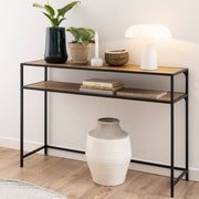 Seaford Metal Console Table – Oak – image 5
