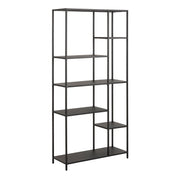 Newcastle Asymmetrical Bookcase with 6 Shelves in Matt Black – image 1
