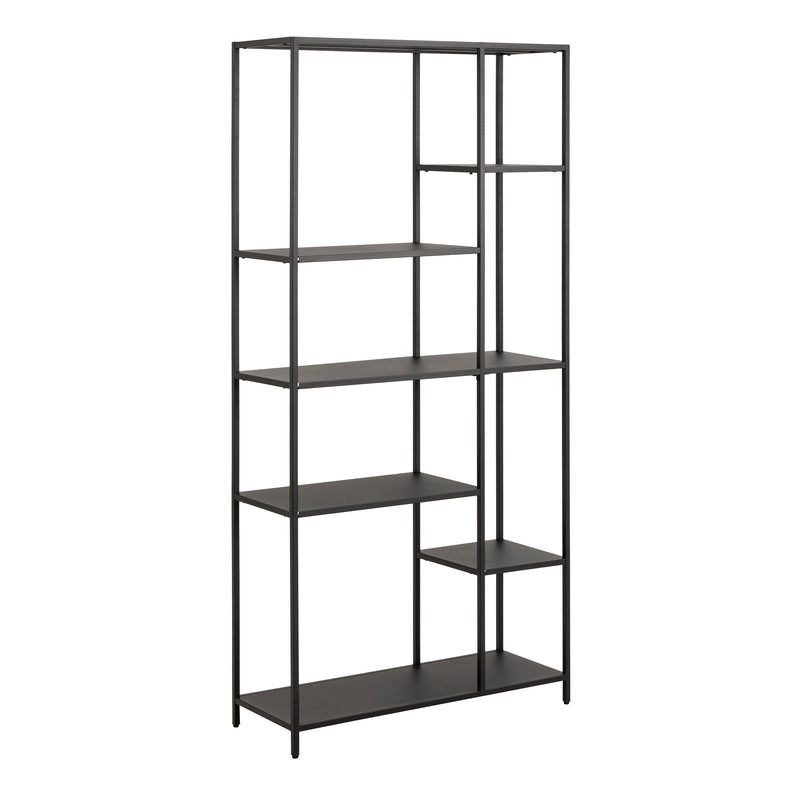 Newcastle Asymmetrical Bookcase with 6 Shelves in Matt Black – image 1