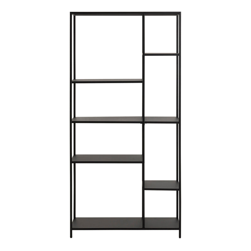 Newcastle Asymmetrical Bookcase with 6 Shelves in Matt Black – image 2