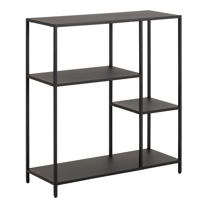 Newcastle Asymmetrical Bookcase with 3 Shelves in Matt Black – image 1