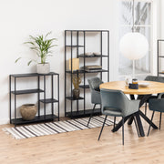 Newcastle Asymmetrical Bookcase with 3 Shelves in Matt Black – image 4