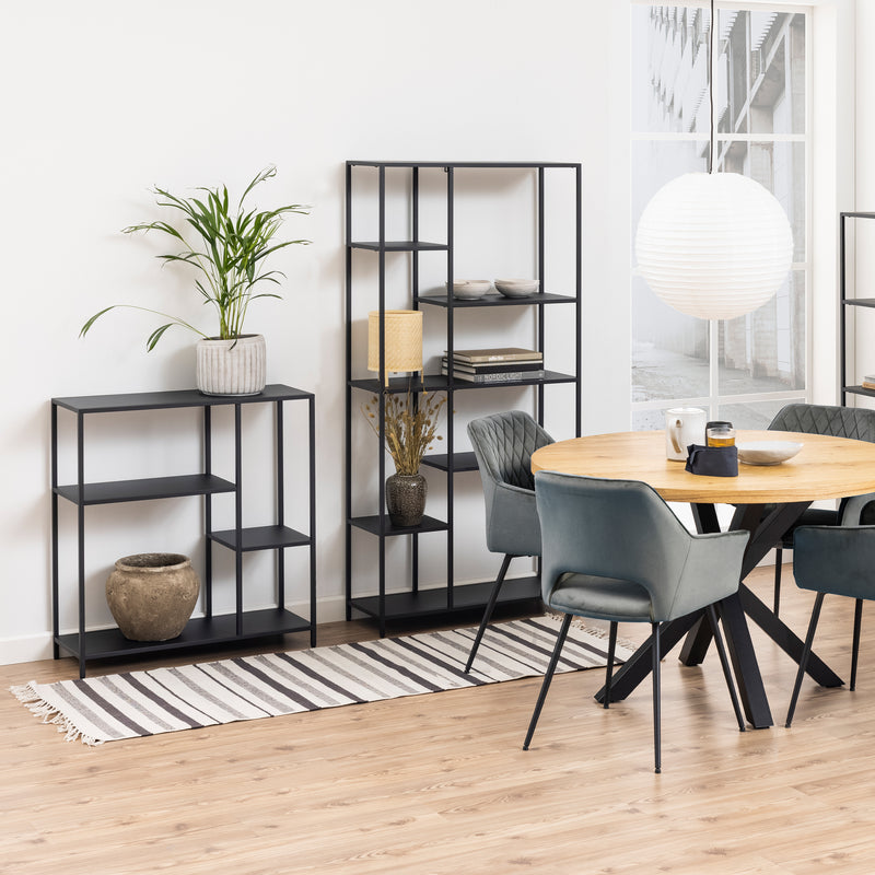 Newcastle Asymmetrical Bookcase with 3 Shelves in Matt Black – image 4