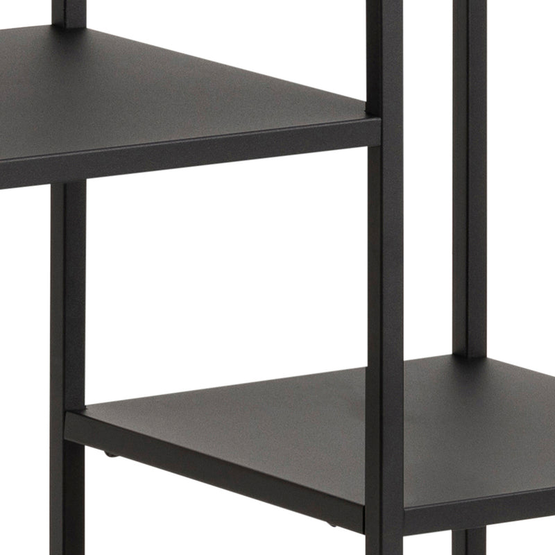 Newcastle Asymmetrical Bookcase with 3 Shelves in Matt Black – image 6