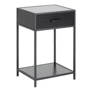 Seaford Bedside Table with 1 Drawer – Black – image 1