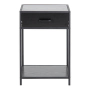 Seaford Bedside Table with 1 Drawer – Black – image 2