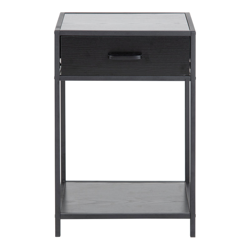 Seaford Bedside Table with 1 Drawer – Black – image 2