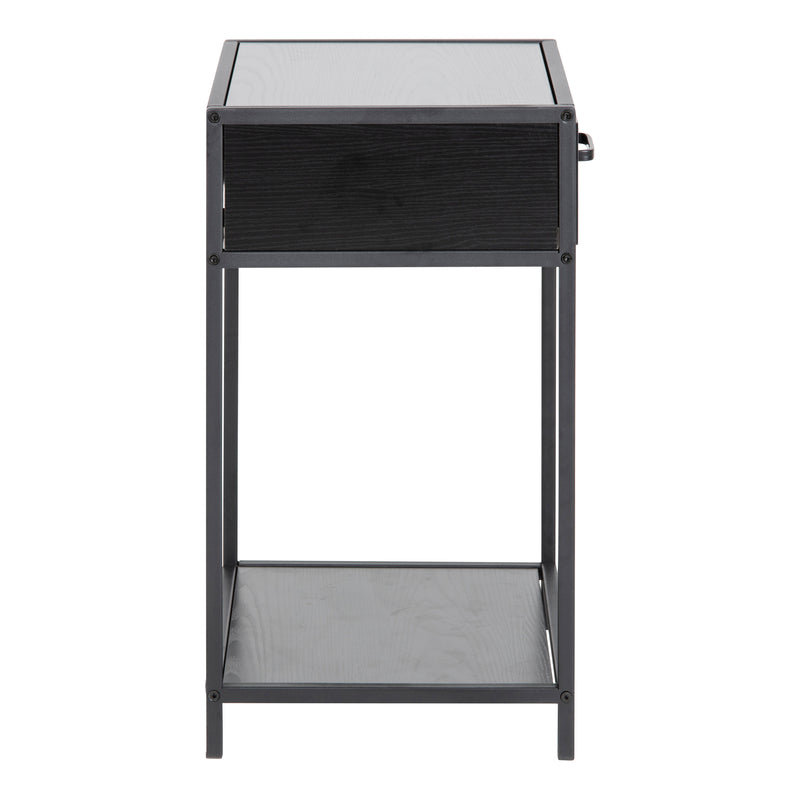 Seaford Bedside Table with 1 Drawer – Black – image 3