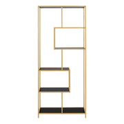 Seaford Tall Gold Metal Bookcase with 5 Black Shelves – image 2