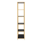 Seaford Tall Gold Metal Bookcase with 5 Black Shelves – image 3