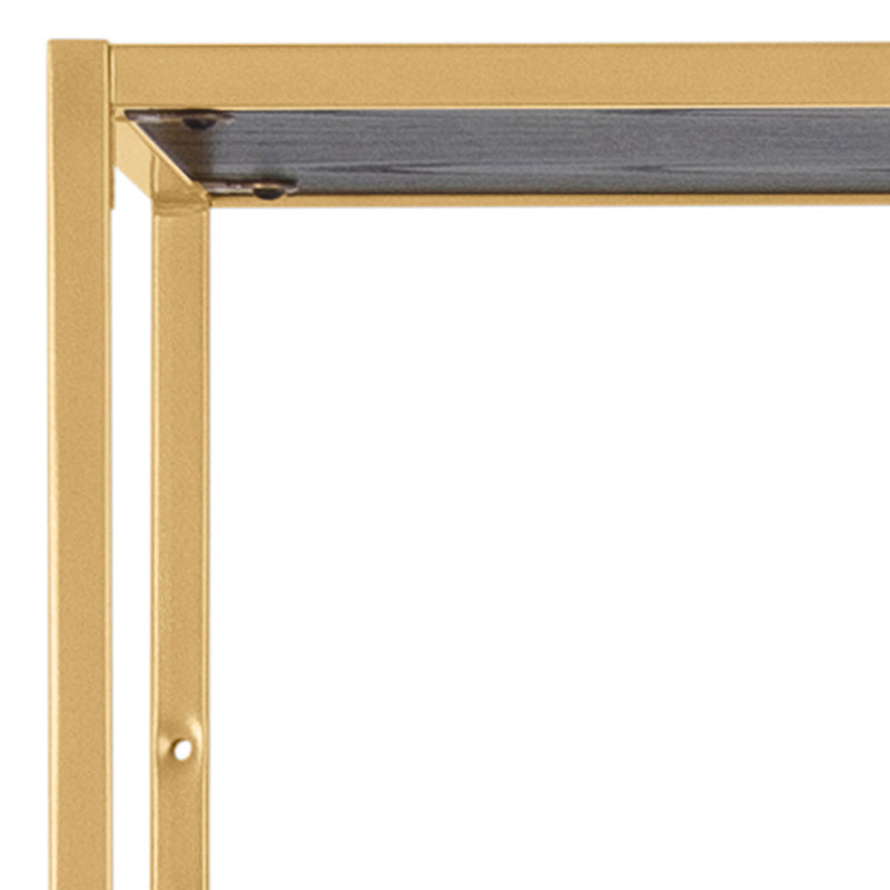 Seaford Tall Gold Metal Bookcase with 5 Black Shelves – image 5