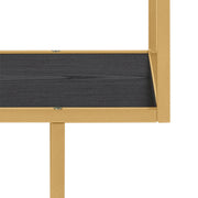 Seaford Tall Gold Metal Bookcase with 5 Black Shelves – image 6