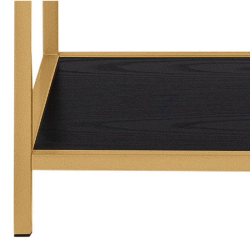 Seaford Tall Gold Metal Bookcase with 5 Black Shelves – image 8
