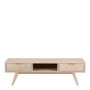 A-Line TV Unit with 2 Drawers – White Oak – image 2