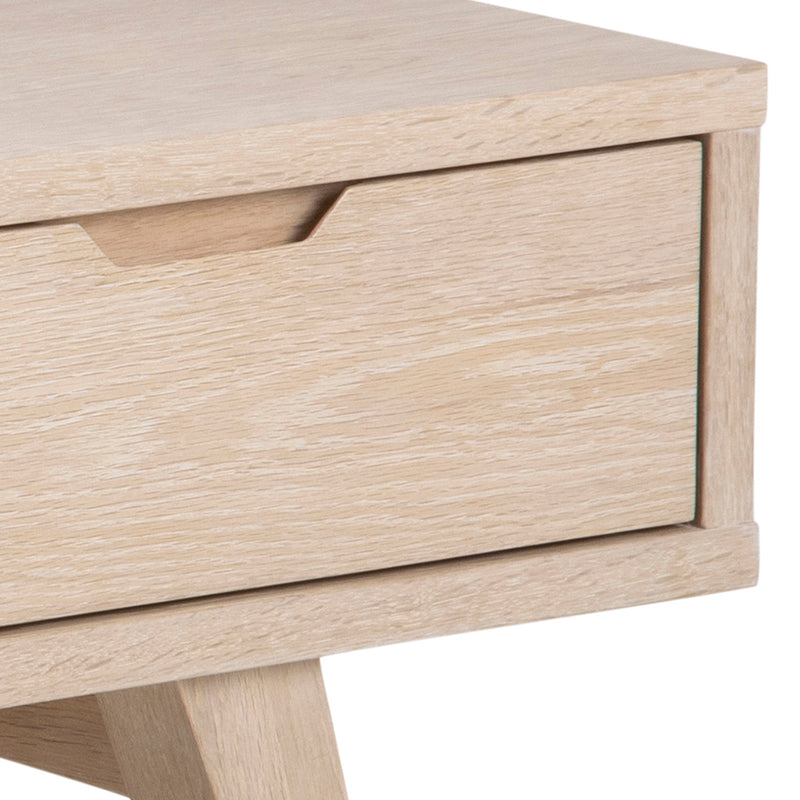 A-Line TV Unit with 2 Drawers – White Oak – image 7