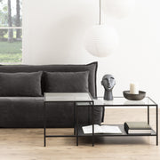 Seaford Black Metal Coffee Table Set with Glass Top – image 4