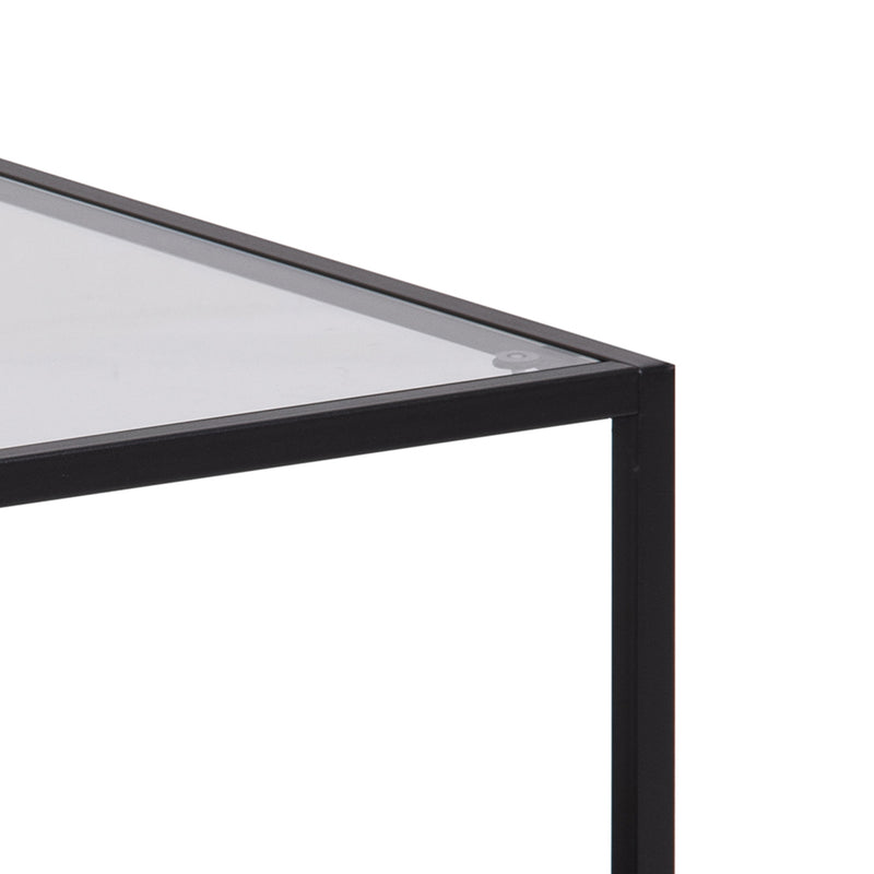 Seaford Black Metal Coffee Table Set with Glass Top – image 5