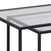 Seaford Black Metal Coffee Table Set with Glass Top – image 6