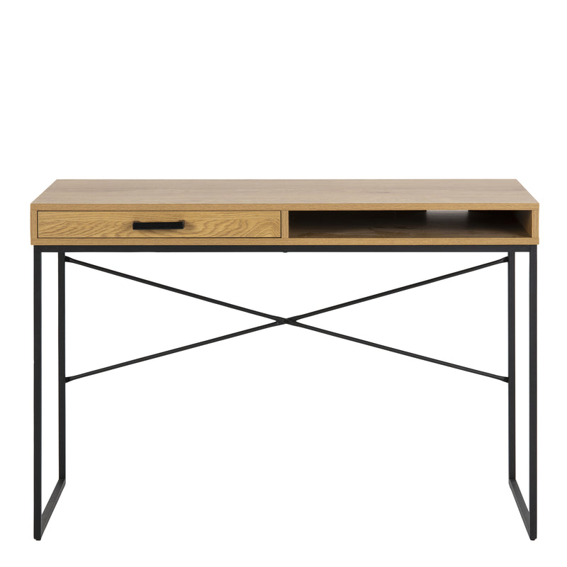 Seaford Office Desk with 1 Drawer in Oak – image 2