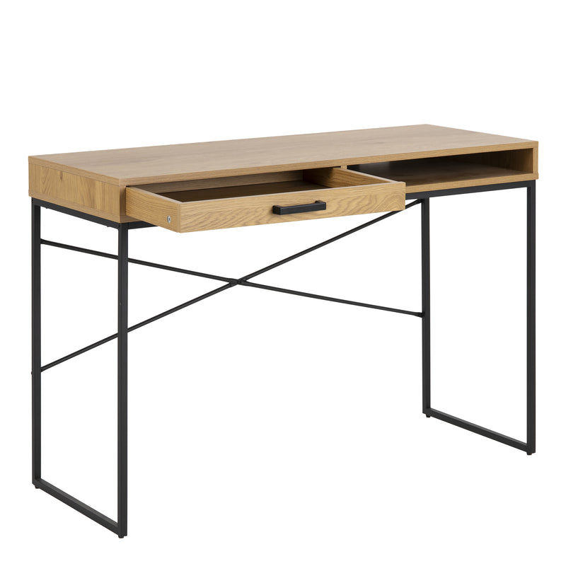 Seaford Office Desk with 1 Drawer in Oak – image 3