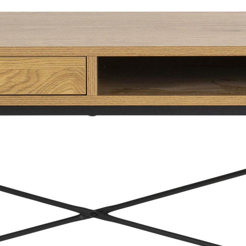 Seaford Office Desk with 1 Drawer in Oak – image 8