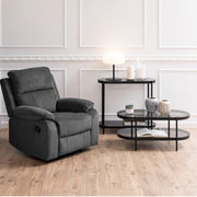 Bayonne Oval Coffee Table with Smoked Glass Top – image 5