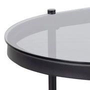 Bayonne Oval Coffee Table with Smoked Glass Top – image 7
