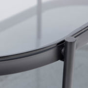 Bayonne Oval Coffee Table with Smoked Glass Top – image 8