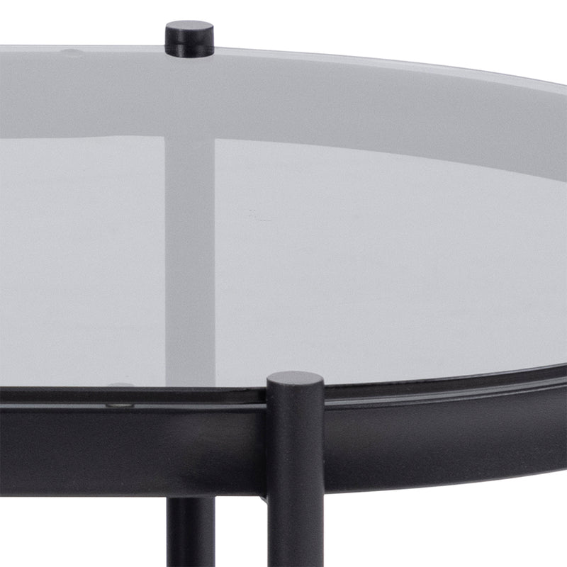 Bayonne Oval Coffee Table with Smoked Glass Top – image 9
