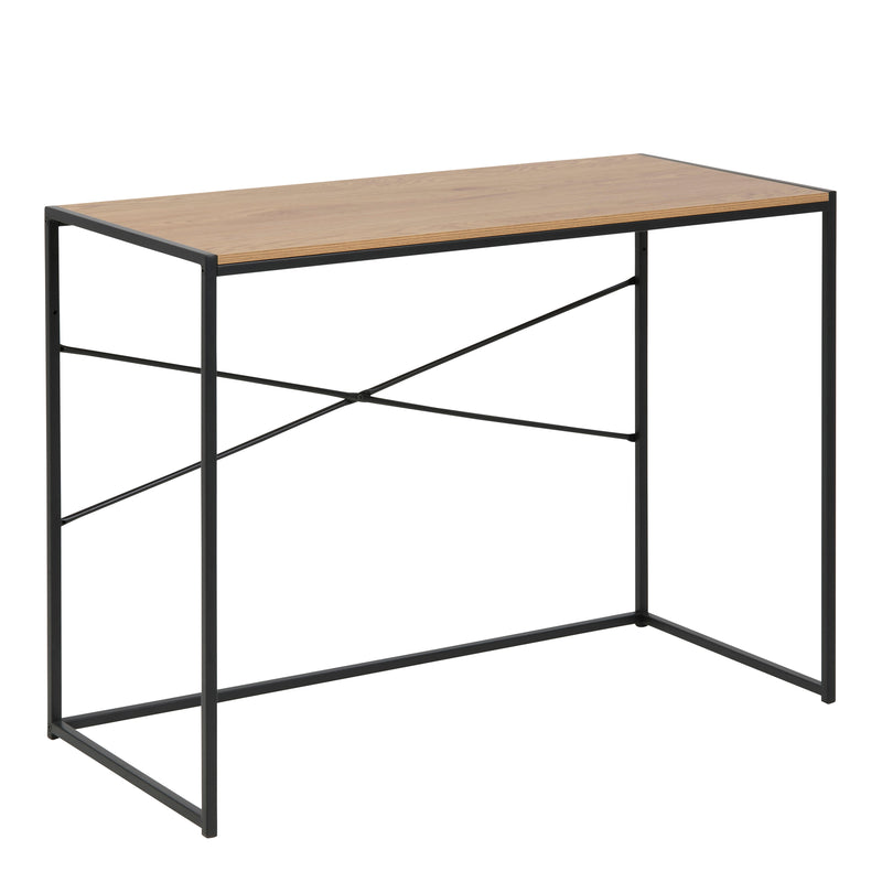 Seaford Office Desk in Black & Oak – image 1