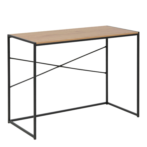 Seaford Office Desk in Black & Oak – image 1