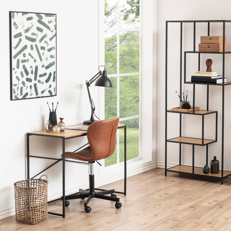Seaford Office Desk in Black & Oak – image 4