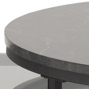 Spiro Round/Oval Coffee Table Set with Black Marble/Smoked Melamine Glass Top – image 5