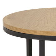 Spiro Round Coffee Table Set with Oak Top & Black Legs – image 5