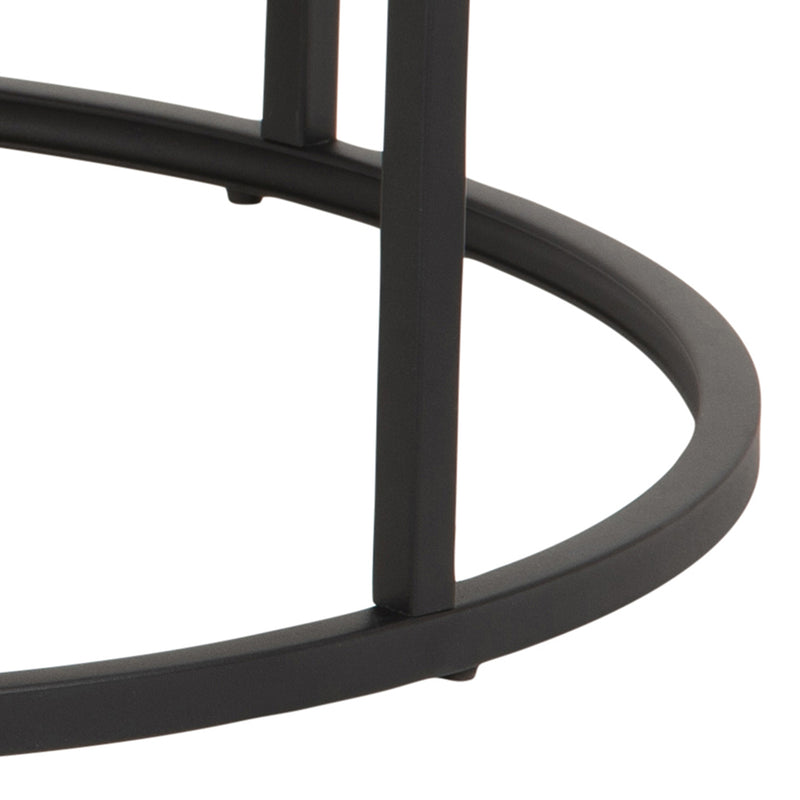 Spiro Round Coffee Table Set with Oak Top & Black Legs – image 8