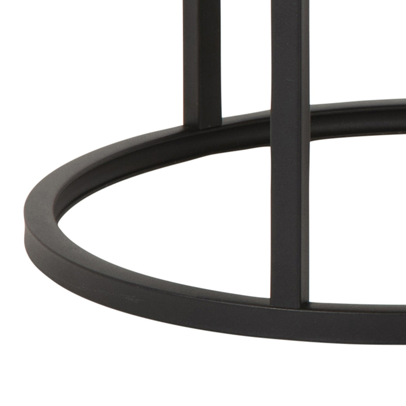 Spiro Round Coffee Table Set with Oak Top & Black Legs – image 9
