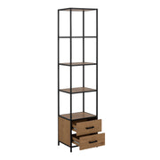 Seaford Bookcase with 2 Drawers and 3 Shelves in Black & Oak – image 3