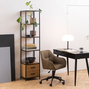 Seaford Bookcase with 2 Drawers and 3 Shelves in Black & Oak – image 4