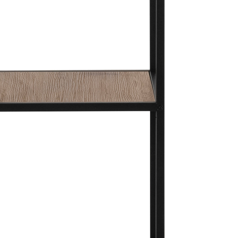 Seaford Bookcase with 2 Drawers and 3 Shelves in Black & Oak – image 5
