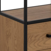 Seaford Bookcase with 2 Drawers and 3 Shelves in Black & Oak – image 6